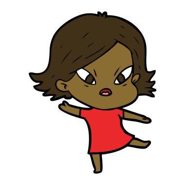 vektör çizim karikatür kadın vurguladı