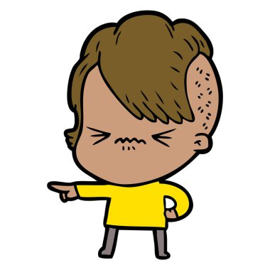 karikatür rahatsız hippi kız