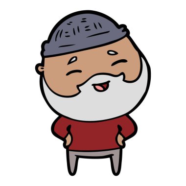 Çizgi film mutlu sakallı adam