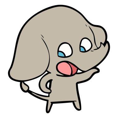 vektör çizim sevimli çizgi fil