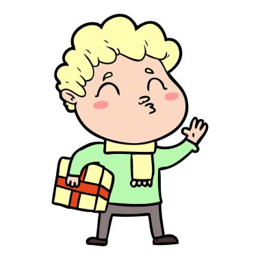 surat asmayı çizgi film adam vektör çizim