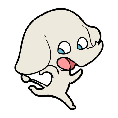 vektör çizim sevimli çizgi fil