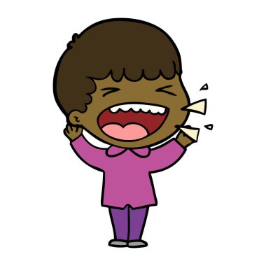  adam gülüyor karikatür vektör çizim