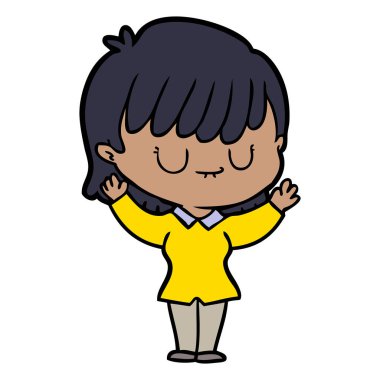 Çizgi filmdeki kadının vektör çizimi