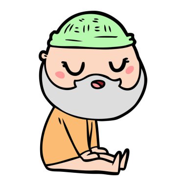 Sakallı çizgi film adamı.