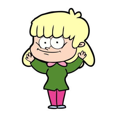 vektör çizim karikatür gülümseyen kadın