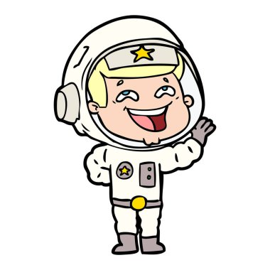 vektör çizim karikatür gülen astronot
