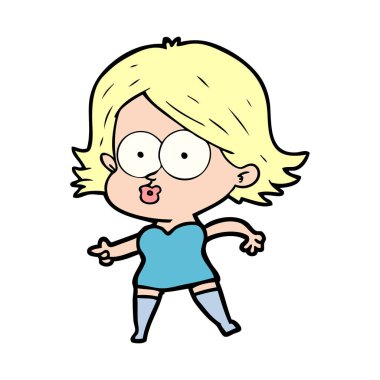 surat asmayı çizgi film kız vektör çizim