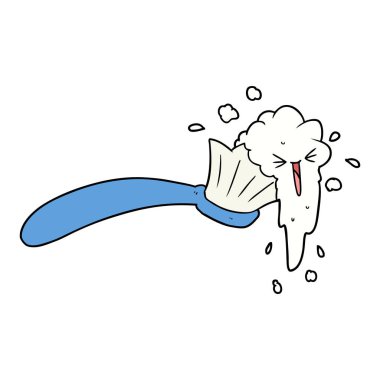 karikatür diş fırçası ve diş macunu
