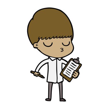 vektör çizim karikatür sakin çocuk