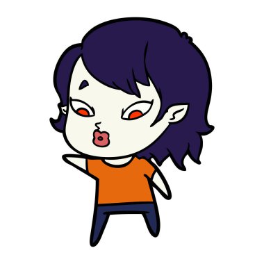 sevimli çizgi vampir kız