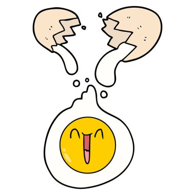 vektör çizim karikatür kırık yumurta