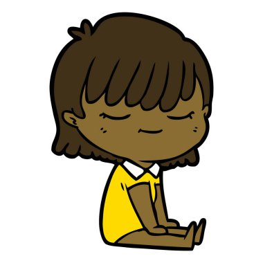 Çizgi filmdeki kadının vektör çizimi