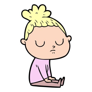 vektör çizim karikatür sakin kadın