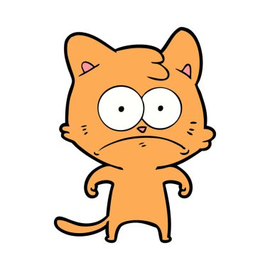 vektör çizim karikatür gergin kedi