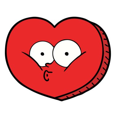Karikatür kalp çiziminin vektör çizimi