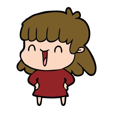 Çizgi filmdeki kadının vektör çizimi