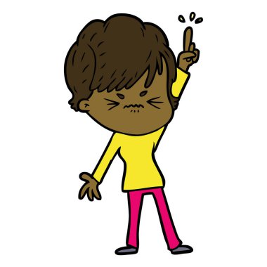 vektör çizim karikatür sinir bozucu kadın