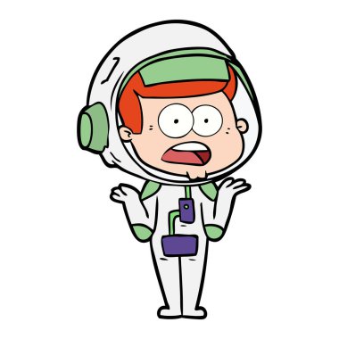 Çizgi film astronotunun vektör çizimi