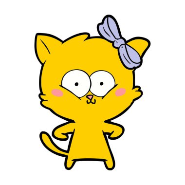 Çizgi film kedisinin vektör çizimi