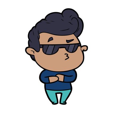  vektör çizim karikatür cool adam