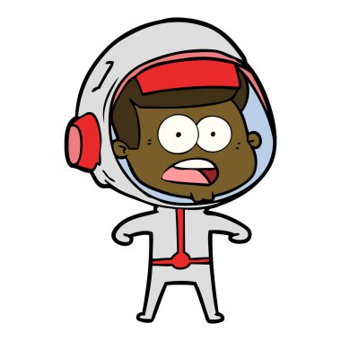 Çizgi film astronotunun vektör çizimi