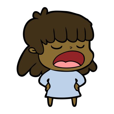  vektör çizim karikatür kadın söz