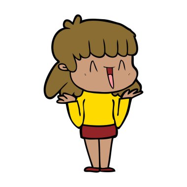 Çizgi filmdeki kadının vektör çizimi