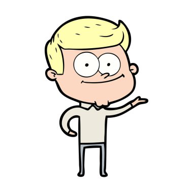 vektör çizim karikatür mutlu adam