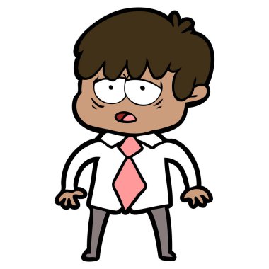 vektör çizim karikatür evlat yorgun