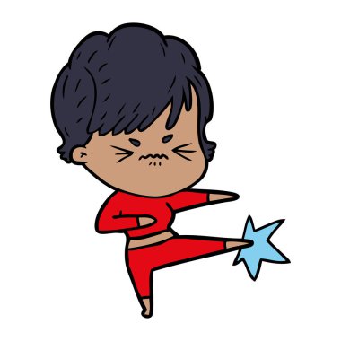 vektör çizim karikatür sinir bozucu kadın