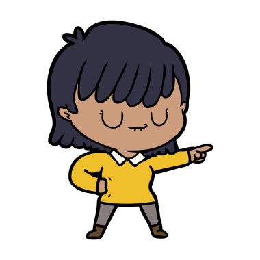 Çizgi filmdeki kadının vektör çizimi