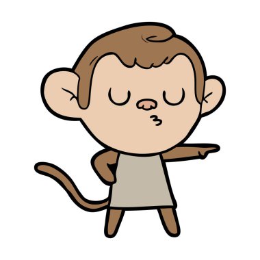 vektör çizim karikatür sakin maymun