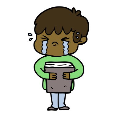 vektör çizim karikatür çocuk ağlıyor