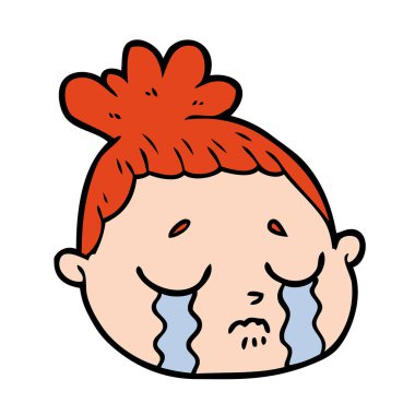 vektör çizim karikatür kadın yüzü