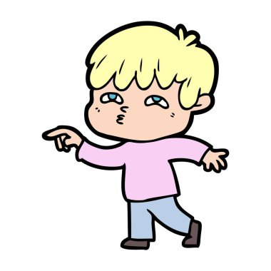 vektör çizim karikatür meraklı adam