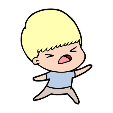 vektör çizim karikatür adam vurguladı