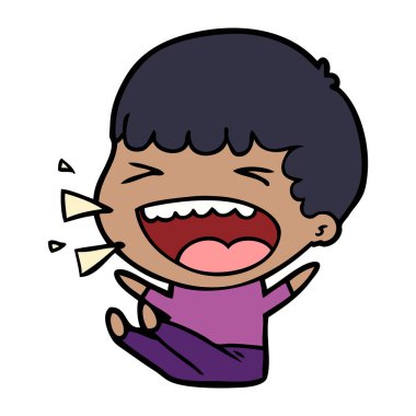  adam gülüyor karikatür vektör çizim