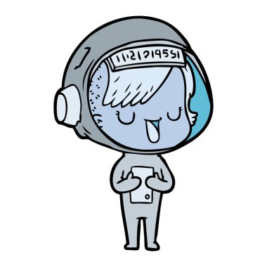 vektör çizim karikatür astronot kadın