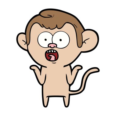 vektör çizim karikatür şok maymun