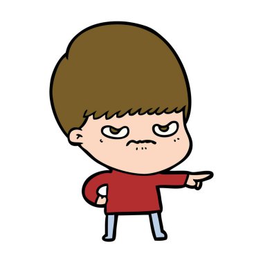 Çizgi film çocuğunun vektör çizimi