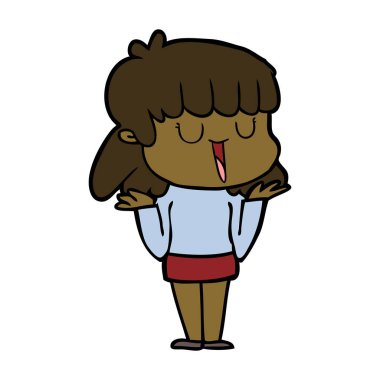 Çizgi filmdeki kadının vektör çizimi