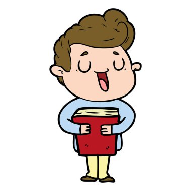 mutlu çizgi film adam vektör çizim