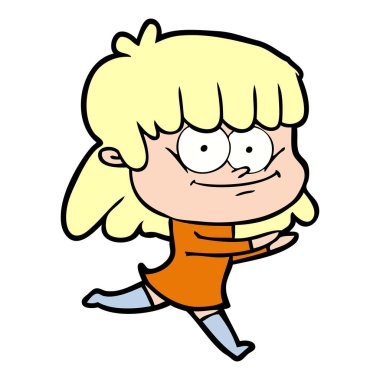 vektör çizim karikatür gülümseyen kadın