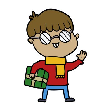 çizgi film çocuk gözlük takıyor