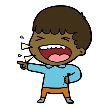  adam gülüyor karikatür vektör çizim