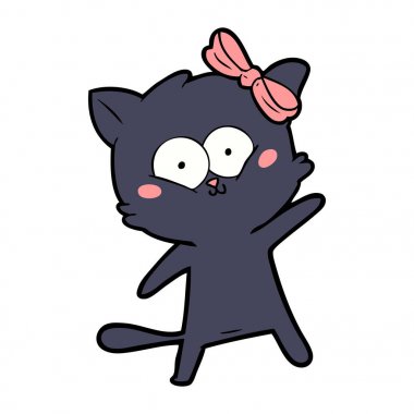 Çizgi film kedisinin vektör çizimi