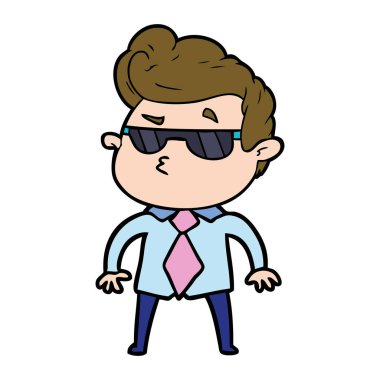  vektör çizim karikatür cool adam