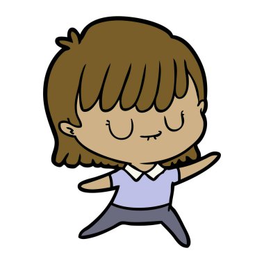 Çizgi filmdeki kadının vektör çizimi