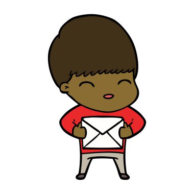 mutlu çizgi film çocuk vektör çizim